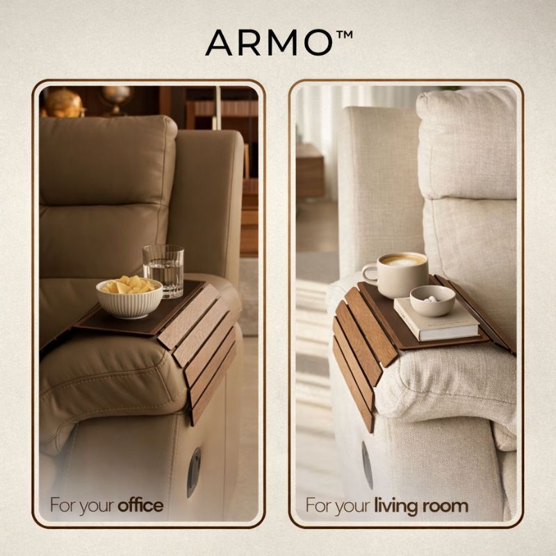 ARMO™ Premium Grip-First Sofa Armrest Tray