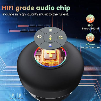 Mini Bluetooth Shower Audio Device with RGB Lights