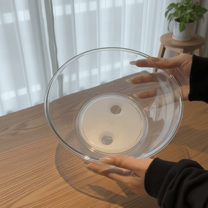 Transparent Salad Bowl with Lid and Integrated Ice Pack(2.8L)