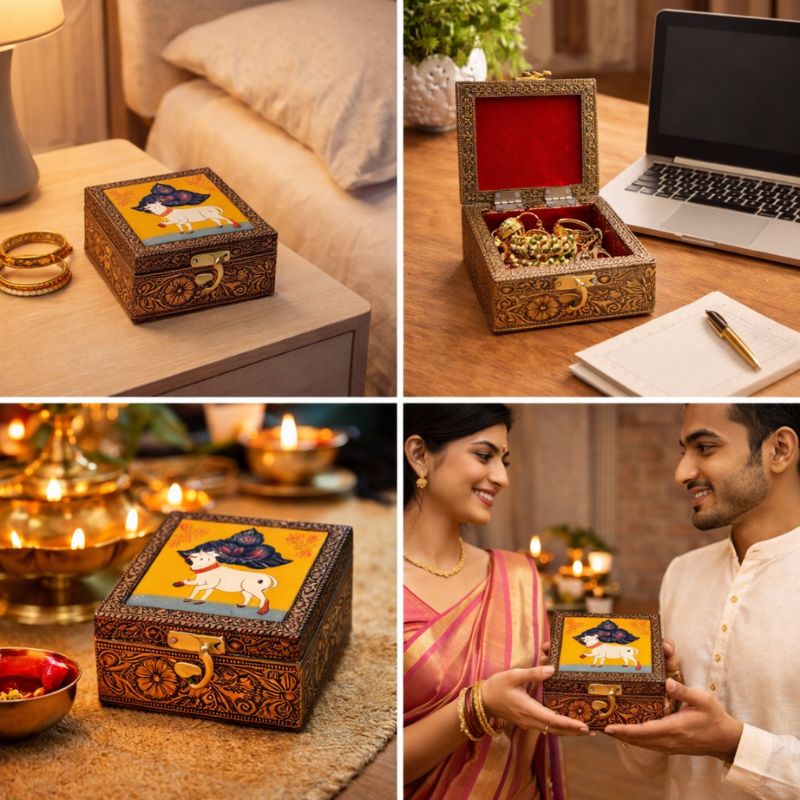Kosha™ Lockable Pichwai Keepsake Box