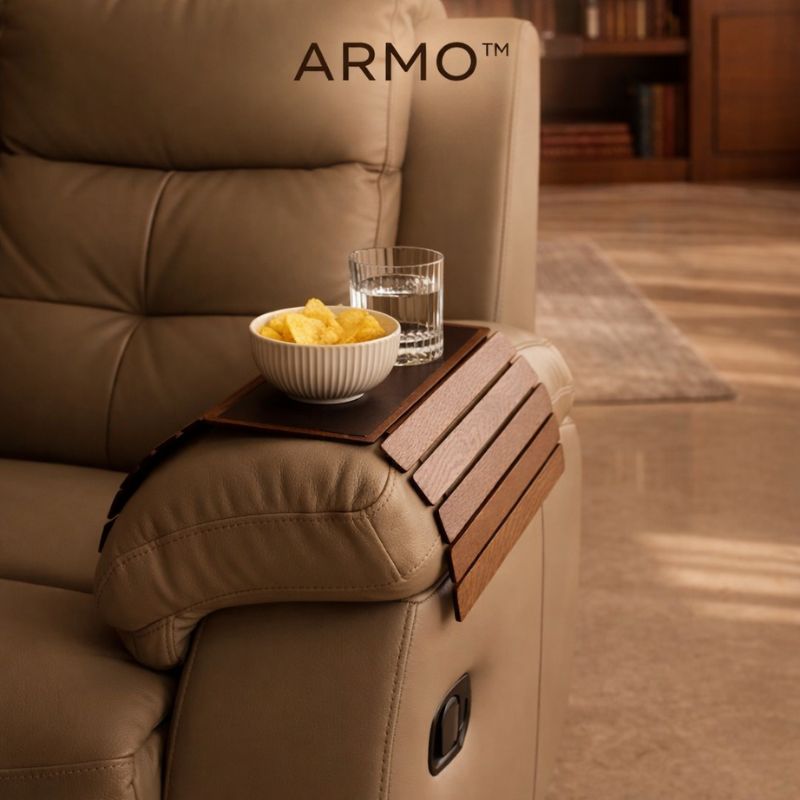ARMO™ Premium Grip-First Sofa Armrest Tray