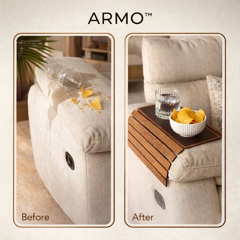 ARMO™ Premium Grip-First Sofa Armrest Tray