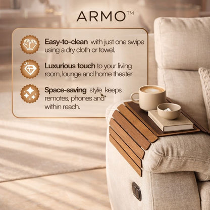 ARMO™ Premium Grip-First Sofa Armrest Tray