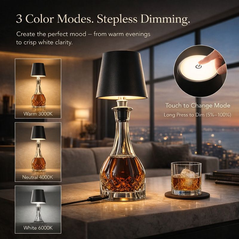 Bottega™ Cordless Bottle-Top Ambient Lamp