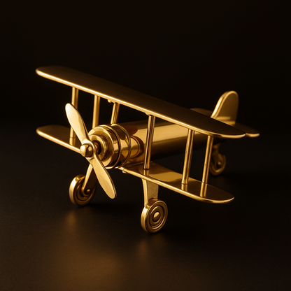 SkyCraft™ Brass Aeroplane Desk Showpiece