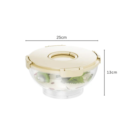Transparent Salad Bowl with Lid and Integrated Ice Pack(2.8L)