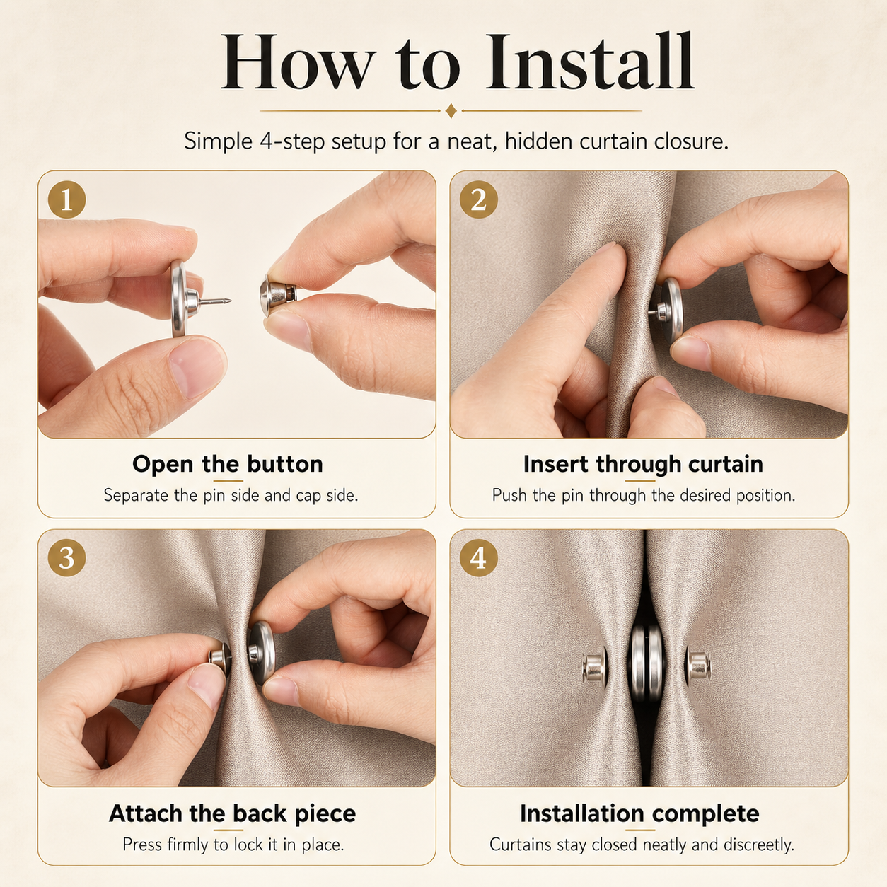 DRAPO™ | Magnetic Curtain Closure Set (8 Pieces)