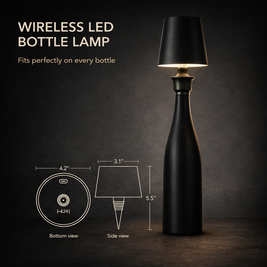 Bottega™ Cordless Bottle-Top Ambient Lamp