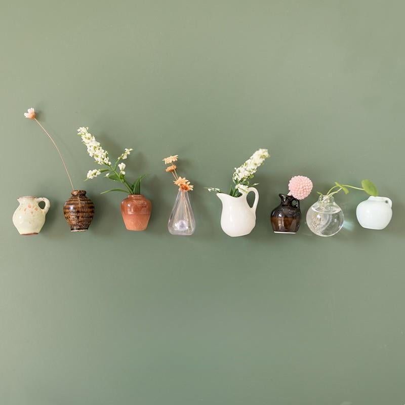 Mini Flower Vase Fridge Magnets