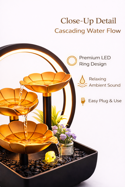 LED Water Fountain for Home Decor – Relaxing Tabletop Mini Fountain