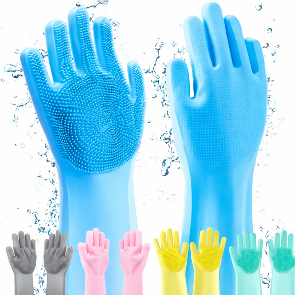 Magic Silicone Cleaning Gloves – 2-in-1 Scrubber Gloves for Kitchen, Bathroom & Household Cleaning 💜🫧