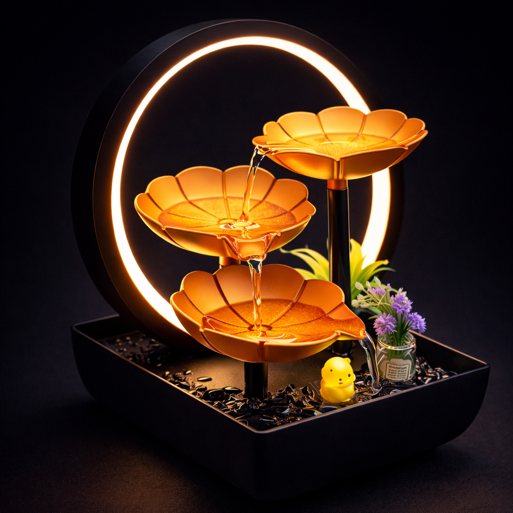 LED Water Fountain for Home Decor – Relaxing Tabletop Mini Fountain